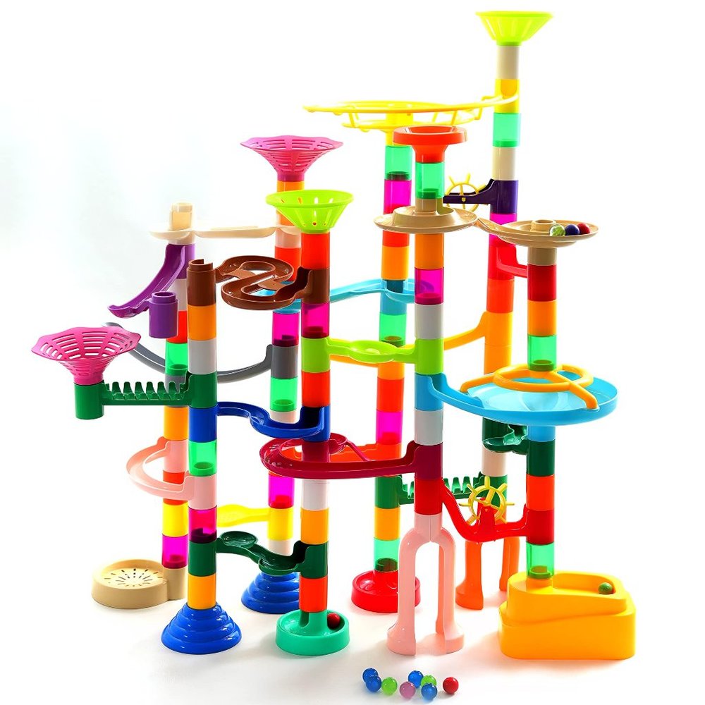 Marbolox Marble Run, 150 Pcs Pipeline Toy Set, Marble Run Toy Set for Kids, 24 M